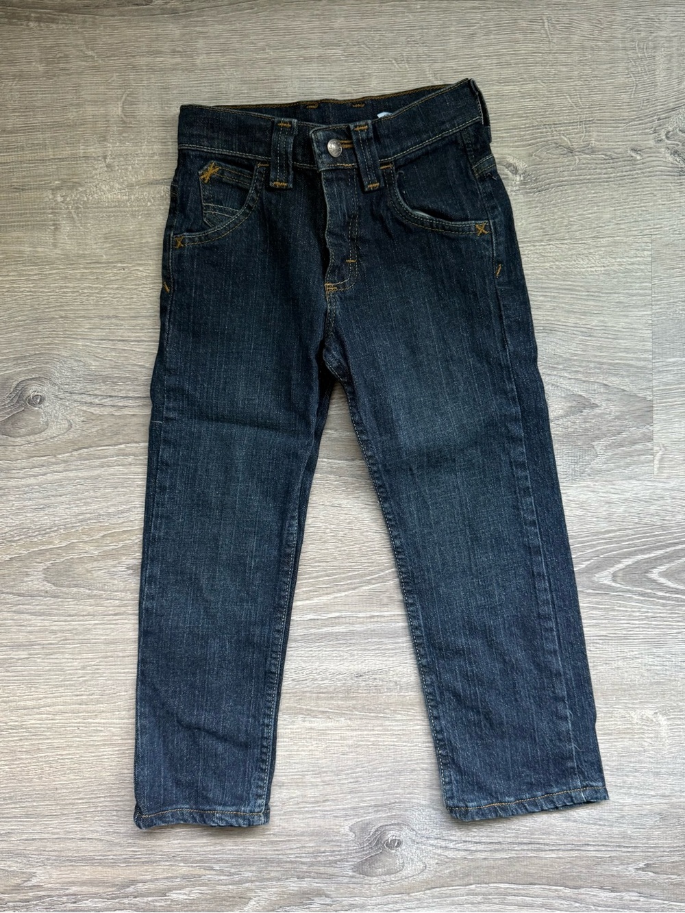 Wrangler Boy’s Size 5 Slim Dark Blue Straight-Leg Jeans Adjustable Waist NWOT